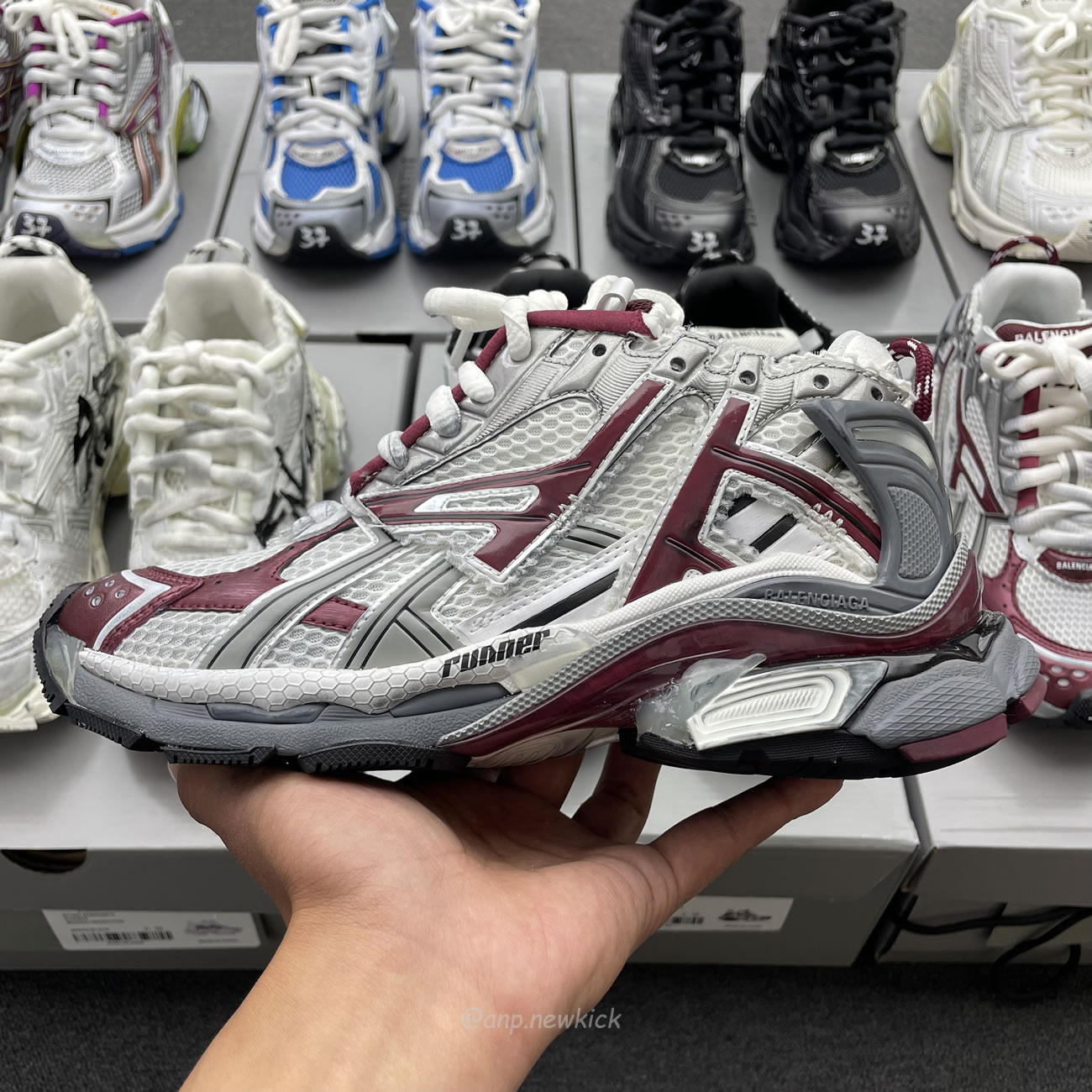 Balenciaga Runner White Grey Silver Black Blue Multicolor Burgundy (3) - newkick.vip